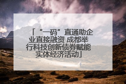 “一码”直通助企业直接融资 成都举行科技创新债券赋能实体经济活动