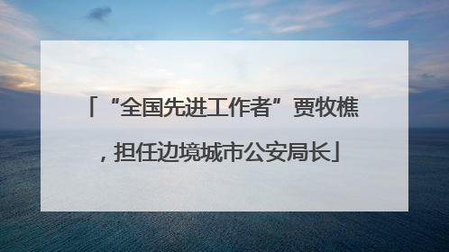 “全国先进工作者”贾牧樵，担任边境城市公安局长