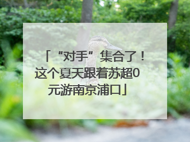 “对手”集合了！这个夏天跟着苏超0元游南京浦口