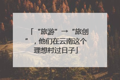 “旅游”→“旅创”，他们在云南这个理想村过日子