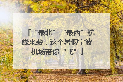 “最北”“最西”航线来袭，这个暑假宁波机场带你“飞”