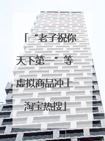 “老子祝你天下第一”等虚拟商品冲上淘宝热搜