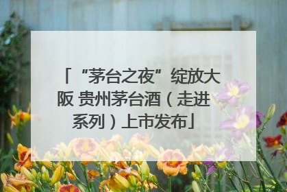 “茅台之夜”绽放大阪 贵州茅台酒（走进系列）上市发布