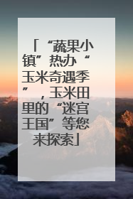 “蔬果小镇”热办“玉米奇遇季”，玉米田里的“迷宫王国”等您来探索