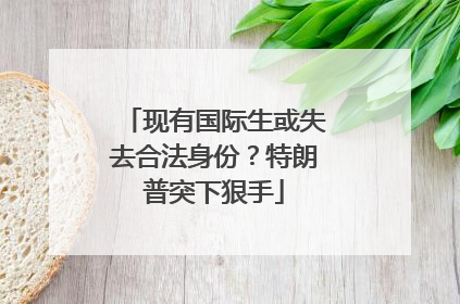 现有国际生或失去合法身份？特朗普突下狠手