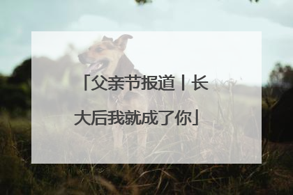 父亲节报道丨长大后我就成了你
