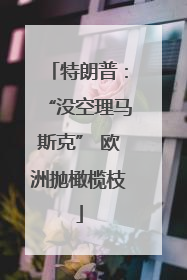 特朗普：“没空理马斯克” 欧洲抛橄榄枝