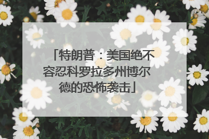 特朗普：美国绝不容忍科罗拉多州博尔德的恐怖袭击