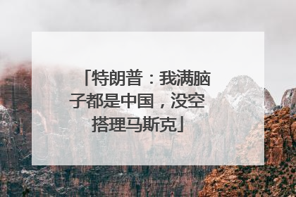 特朗普：我满脑子都是中国，没空搭理马斯克