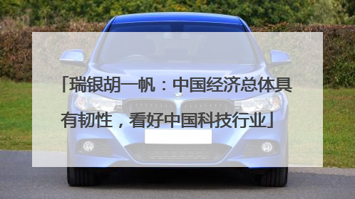 瑞银胡一帆：中国经济总体具有韧性，看好中国科技行业