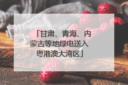 甘肃、青海、内蒙古等地绿电送入粤港澳大湾区