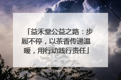 益禾堂公益之路：步履不停，以茶香传递温暖，用行动践行责任