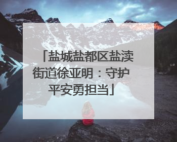 盐城盐都区盐渎街道徐亚明：守护平安勇担当