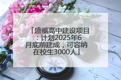 盛福高中建设项目：计划2025年6月底前建成，可容纳在校生3000人