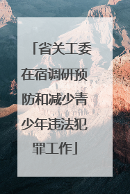 省关工委在宿调研预防和减少青少年违法犯罪工作