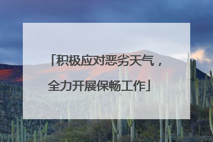 积极应对恶劣天气，全力开展保畅工作