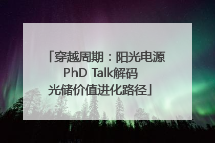 穿越周期：阳光电源PhD Talk解码光储价值进化路径