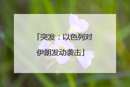 突发：以色列对伊朗发动袭击