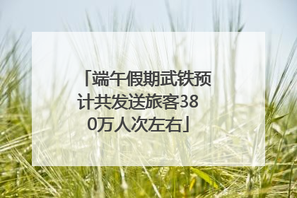 端午假期武铁预计共发送旅客380万人次左右