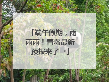 端午假期，雨雨雨！青岛最新预报来了→