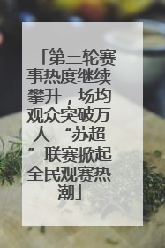 第三轮赛事热度继续攀升，场均观众突破万人 “苏超”联赛掀起全民观赛热潮