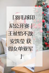 羽毛球印尼公开赛｜王祉怡不敌安洗莹 获得女单亚军