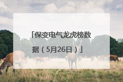 保变电气龙虎榜数据（5月26日）