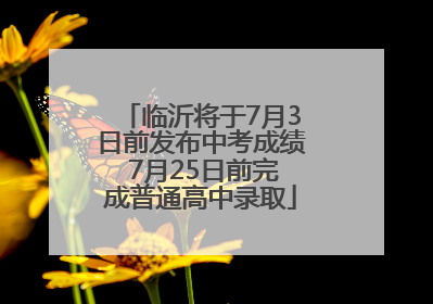 临沂将于7月3日前发布中考成绩 7月25日前完成普通高中录取