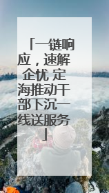 一链响应，速解企忧 定海推动干部下沉一线送服务