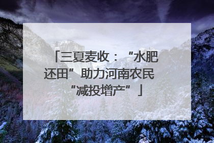 三夏麦收：“水肥还田”助力河南农民“减投增产”