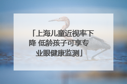 上海儿童近视率下降 低龄孩子可享专业眼健康监测