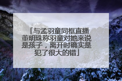 与孟羽童同框直播 董明珠称羽童对她来说是孩子，离开时确实是犯了很大的错