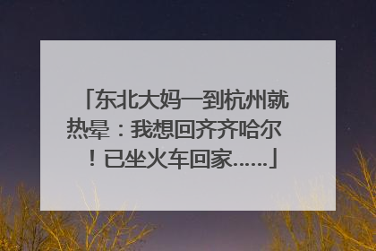 东北大妈一到杭州就热晕：我想回齐齐哈尔！已坐火车回家……