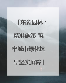 东象园林：精准施策 筑牢城市绿化抗旱坚实屏障