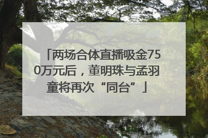 两场合体直播吸金750万元后，董明珠与孟羽童将再次“同台”