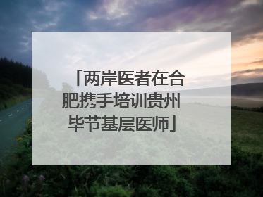 两岸医者在合肥携手培训贵州毕节基层医师