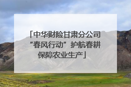 中华财险甘肃分公司“春风行动”护航春耕 保障农业生产