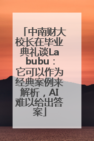 中南财大校长在毕业典礼谈Labubu：它可以作为经典案例来解析，AI难以给出答案
