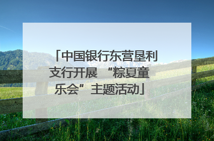 中国银行东营垦利支行开展 “粽夏童乐会”主题活动