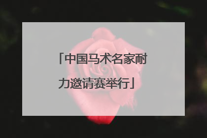 中国马术名家耐力邀请赛举行