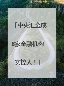 中央汇金成8家金融机构实控人！
