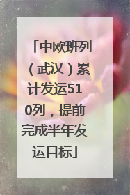 中欧班列（武汉）累计发运510列，提前完成半年发运目标