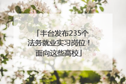 丰台发布235个法务就业实习岗位！面向这些高校