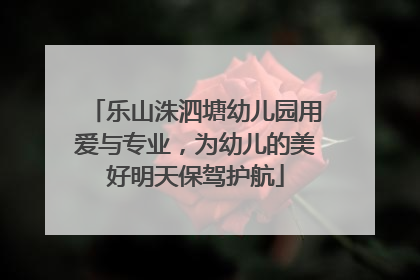 乐山洙泗塘幼儿园用爱与专业，为幼儿的美好明天保驾护航