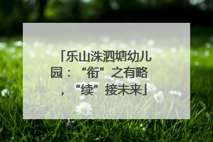 乐山洙泗塘幼儿园：“衔”之有略，“续”接未来