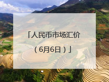 人民币市场汇价（6月6日）