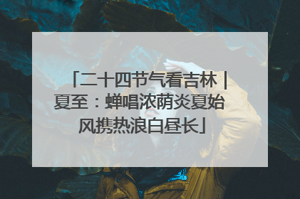 二十四节气看吉林｜夏至：蝉唱浓荫炎夏始 风携热浪白昼长