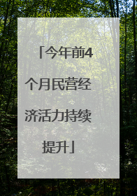 今年前4个月民营经济活力持续提升