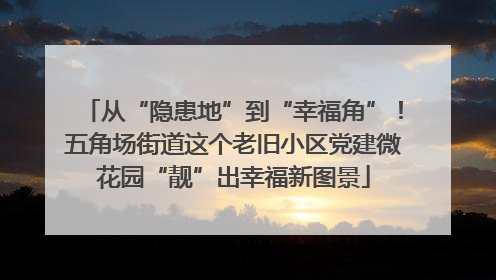 从“隐患地”到“幸福角”！五角场街道这个老旧小区党建微花园“靓”出幸福新图景