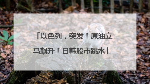 以色列，突发！原油立马飙升！日韩股市跳水